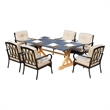 Gray Aluminum Rectangular 6 - Person Outdoor Dining Set with Cushions