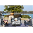 Gray Aluminum 4-Person Outdoor Seating Group with Firepit and Cushions
