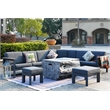 Gray Aluminum 6-Person Outdoor Seating Group with Gray Cushions