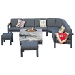 Gray Aluminum 6-Person Outdoor Seating Group with Gray Cushions