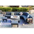 Gray Aluminum 6-Person Outdoor Seating Group with Gray Cushions