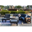 Gray Aluminum 6-Person Outdoor Seating Group with Gray Cushions