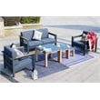 Gray Aluminum 4-Person Patio and Outdoor Seating Group with Cushions
