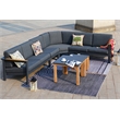 Gray Aluminum 6-Person Patio and Outdoor Seating Group with Cushions