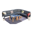 Gray Aluminum 6-Person Patio and Outdoor Seating Group with Cushions