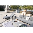 Gray Aluminum 5-Person Outdoor Seating Group with Fire Pit and Cushions