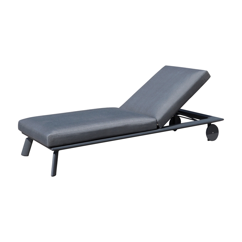 Gray Aluminum 5-Person Outdoor Seating Group with Fire Pit and Cushions