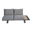 Gray Aluminum 5-Person Outdoor Seating Group with Fire Pit and Cushions