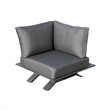 Gray Aluminum 5-Person Outdoor Seating Group with Fire Pit and Cushions