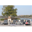 Gray Aluminum 5-Person Outdoor Seating Group with Fire Pit and Cushions