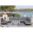 Patio Gray Aluminum 7-Person Outdoor Seating Group with Fire Pits