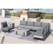 Patio Gray Aluminum 7-Person Outdoor Seating Group with Fire Pits
