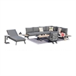 Patio Gray Aluminum 6-Person Outdoor Seating Group with Cushions