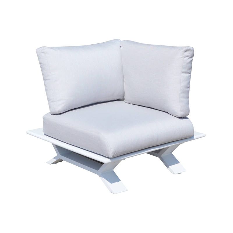 Patio White Aluminum 7-Person Outdoor Seating Group with Cushions