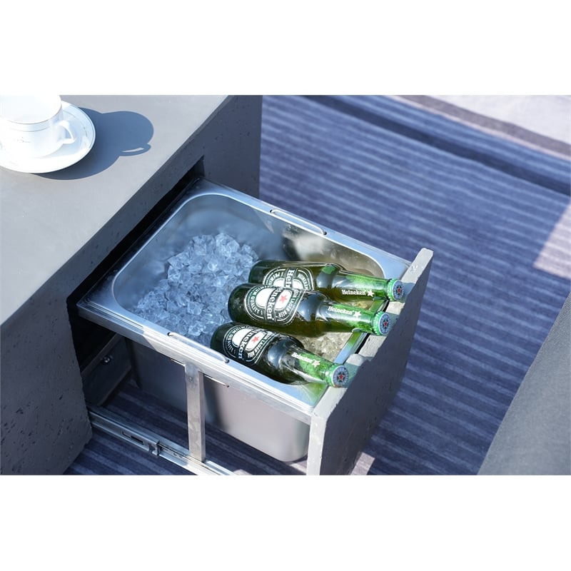 Mixed Colors Aluminum 4-Person Outdoor Seating Group with Cushions and Firepit
