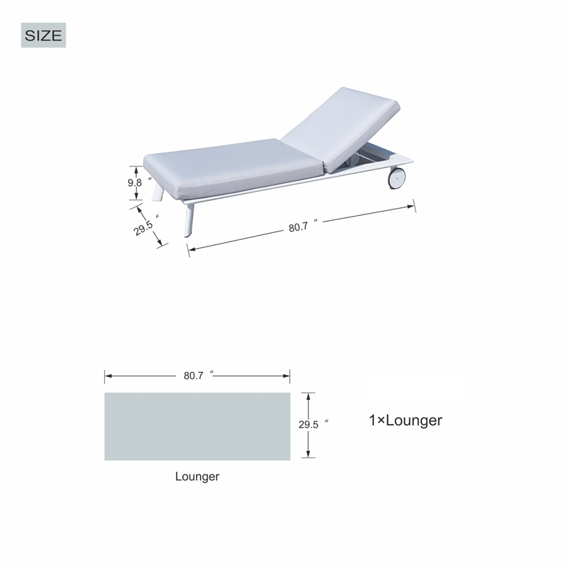 Diect Wicker Outdoor Metal Lazy Boy Recliner Chaise Lounge in White