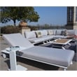 White Aluminum 8-Person Outdoor Seating Group with Gray Cushions