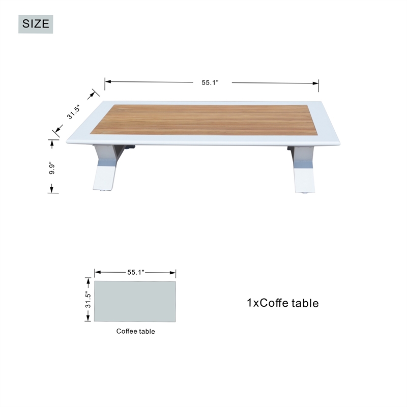 White Aluminum 6-Person Outdoor Seating Group with Gray Cushions