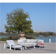 White Aluminum 6-Person Outdoor Seating Group with Gray Cushions