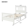 White Solid Wood Platform Bed with Headboard and Footboard Twin