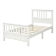 White Solid Wood Platform Bed with Headboard and Footboard Twin