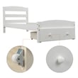White Platform Twin Bed with Storage Drawer and Solid Wood Slat Support