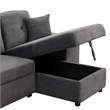Contemporary Velvet L-Shaped Sleeper Sectional Sofa Bed in Black
