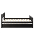 Espresso Wood Twin Bed with Trundle Headboard and Footboard for Bedroom
