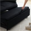 Direct Wicker Velvet Convertible Loveseat Sleeper Sofa Couch in Black
