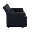Direct Wicker Velvet Convertible Loveseat Sleeper Sofa Couch in Black