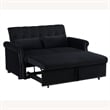 Direct Wicker Velvet Convertible Loveseat Sleeper Sofa Couch in Black