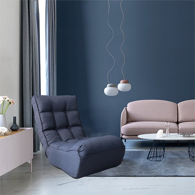 Navy Metal Lazy Sofa Balcony Reclining Chair Leisure Sofa Adjustable Chair