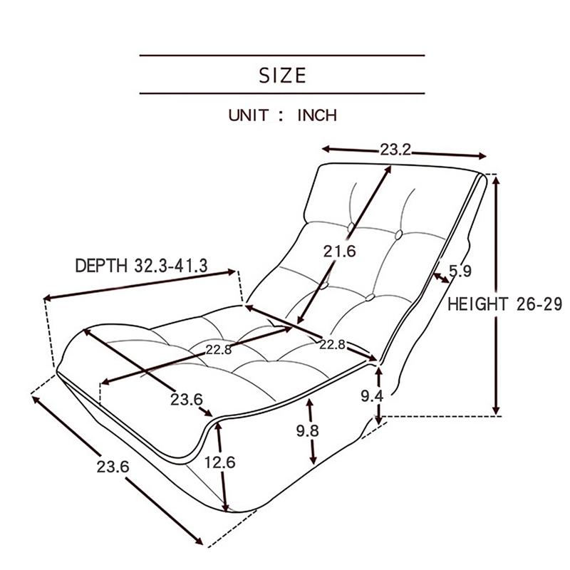 Navy Metal Lazy Sofa Balcony Reclining Chair Leisure Sofa Adjustable Chair