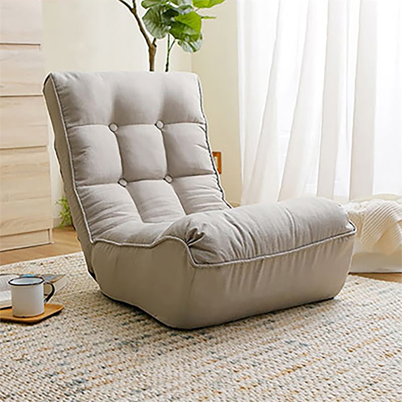 Gray Metal Lazy Sofa Balcony Reclining Chair Leisure Sofa Adjustable Chair