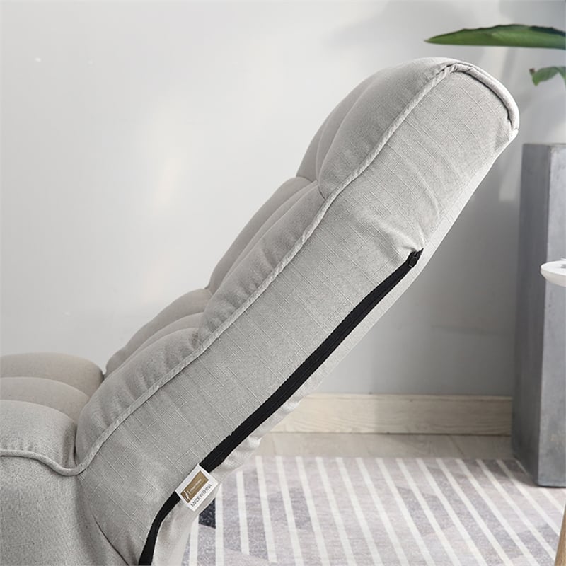 Gray Metal Lazy Sofa Balcony Reclining Chair Leisure Sofa Adjustable Chair