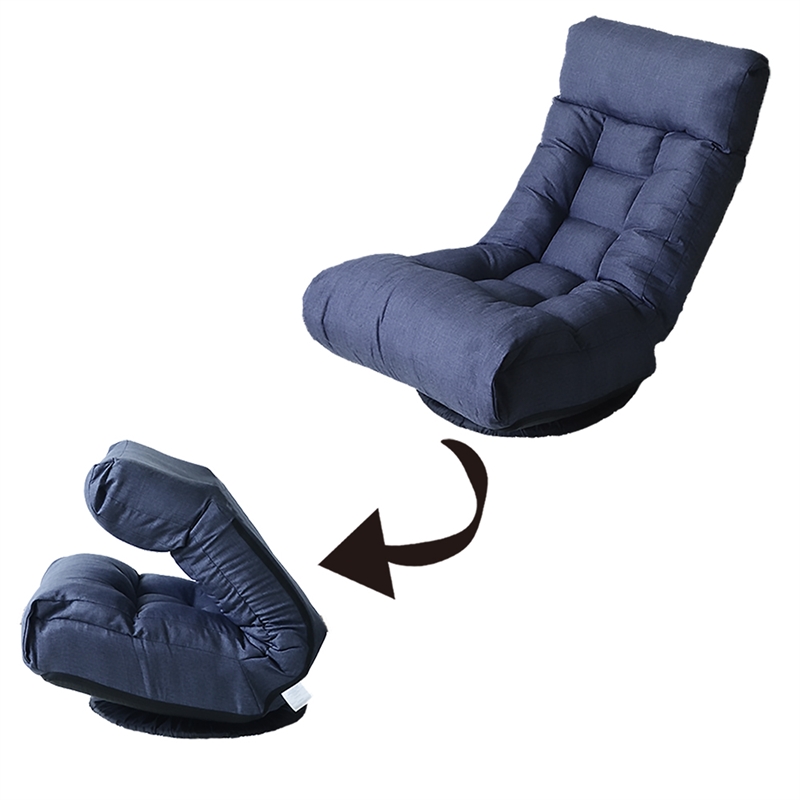 Navy Metal Single Lazy Sofa Tatami Balcony Reclining Chair Leisure Sofa