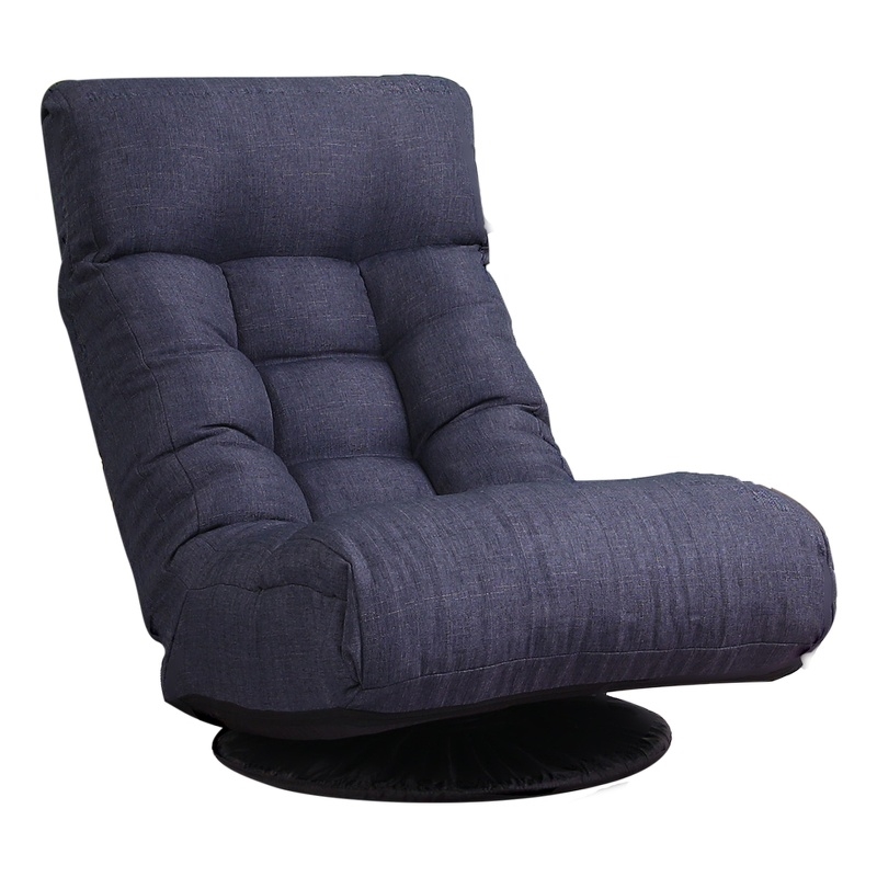 Navy Metal Single Lazy Sofa Tatami Balcony Reclining Chair Leisure Sofa