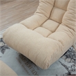 White Wood and Metal Single Sofa Tatami Balcony Reclining Chair Adjustable Chair
