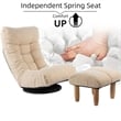 White Wood and Metal Single Sofa Tatami Balcony Reclining Chair Adjustable Chair