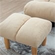 White Wood and Metal Single Sofa Tatami Balcony Reclining Chair Adjustable Chair