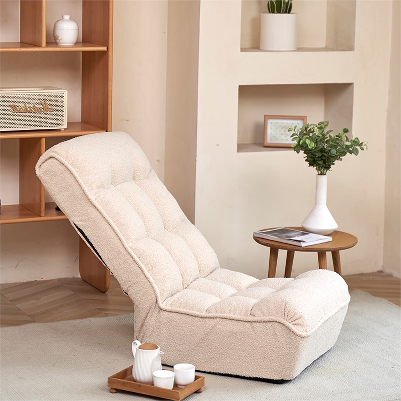 Direct Wicker Adjustable Metal & Fabric Sofa Reclining Chair in White