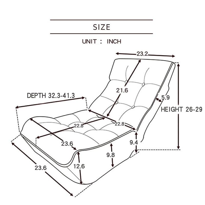 Direct Wicker Adjustable Metal & Fabric Sofa Reclining Chair in White