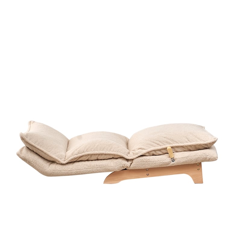 Direct Wicker Foldable Metal & Fabric Sofa Reclining Chair in White
