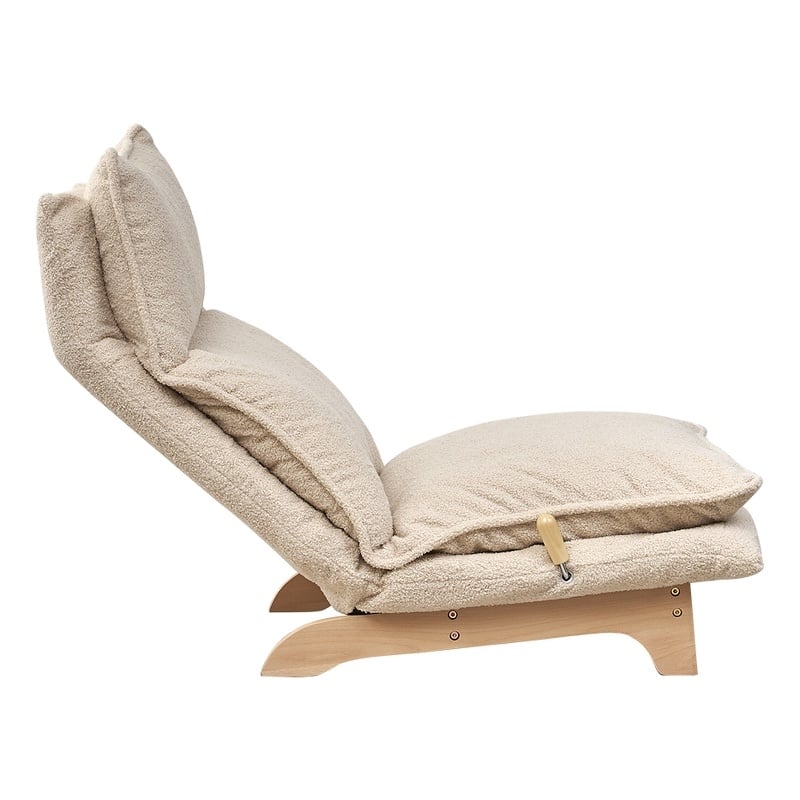 Direct Wicker Foldable Metal & Fabric Sofa Reclining Chair in White
