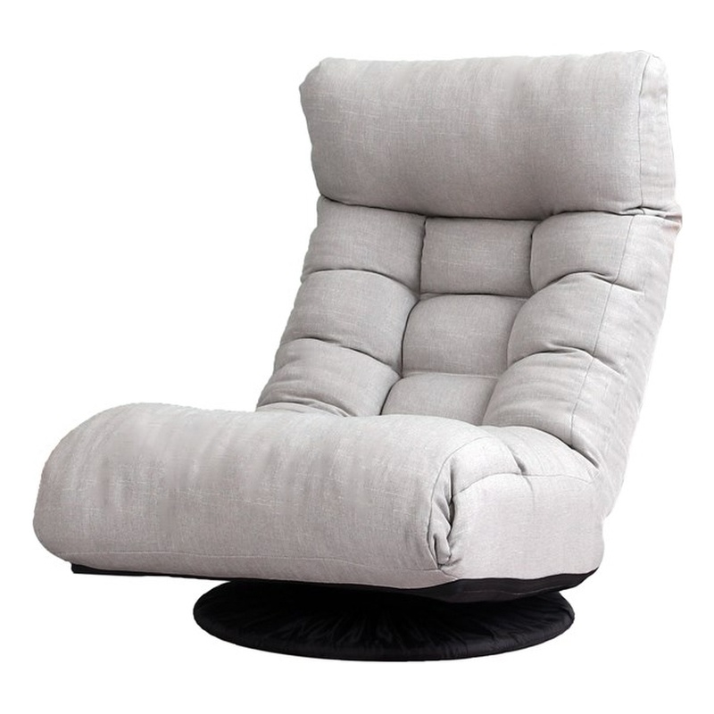 Direct Wicker Adjustable Modern Metal & Fabric Reclining Chair in Gray