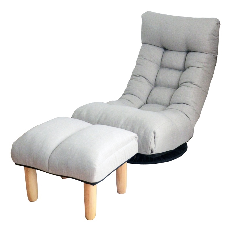 Direct Wicker Adjustable Modern Metal & Fabric Reclining Chair in Gray