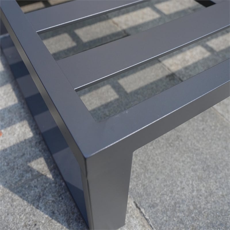 Direct Wicker 5-Piece Modern Aluminum Sofa Seating Set in Gray