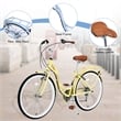 26 Inch Beach Cruiser Bike for Women 7 Speed with Perfect Fit Frame (Cream)