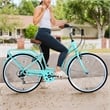26 Inch Beach Cruiser Bike for Women 7 Speed with Perfect Fit Frame (Green)