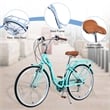 26 Inch Beach Cruiser Bike for Women 7 Speed with Perfect Fit Frame (Green)